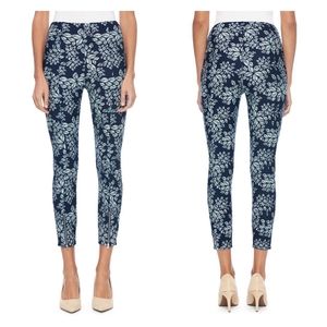 Lyssé | Front Zip Indigo Jacquard Pants